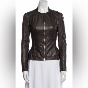 Ted Baker Great Dark Brown Leather Biker Jacket